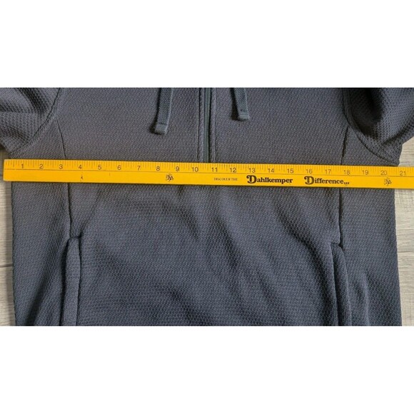 The North Face Curran Trail 1/4 Zip Hoodie Men's M Drawstring Waffle Knit Blue - Picture 8 of 8